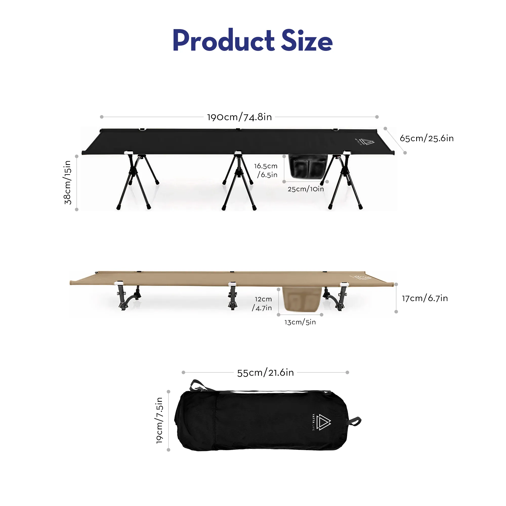 The Adventure Portable Camping Cot by YATTA