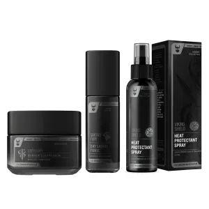 The Beard Struggle Beard & Hair Heat Protectant Spray, Warrior’s Beard Balm & Day Liquid Tonic Beard Oil Bundle Nourishes & Revitalizes Beard Hair - Platinum Collection - Surtr's Fury