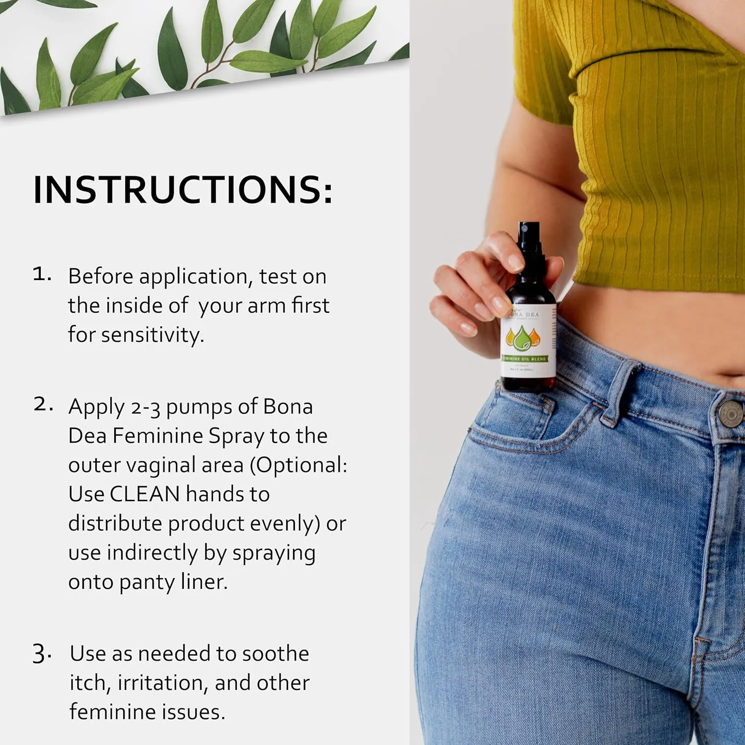 The Original All Natural Feminine Deodorant Spray | Helps with Vaginal Itch, Irritation, & Odor | Intimate Yoni Oil Made with Tea Tree, Lemongrass, & Orange Essential Oils | 2 oz Spray