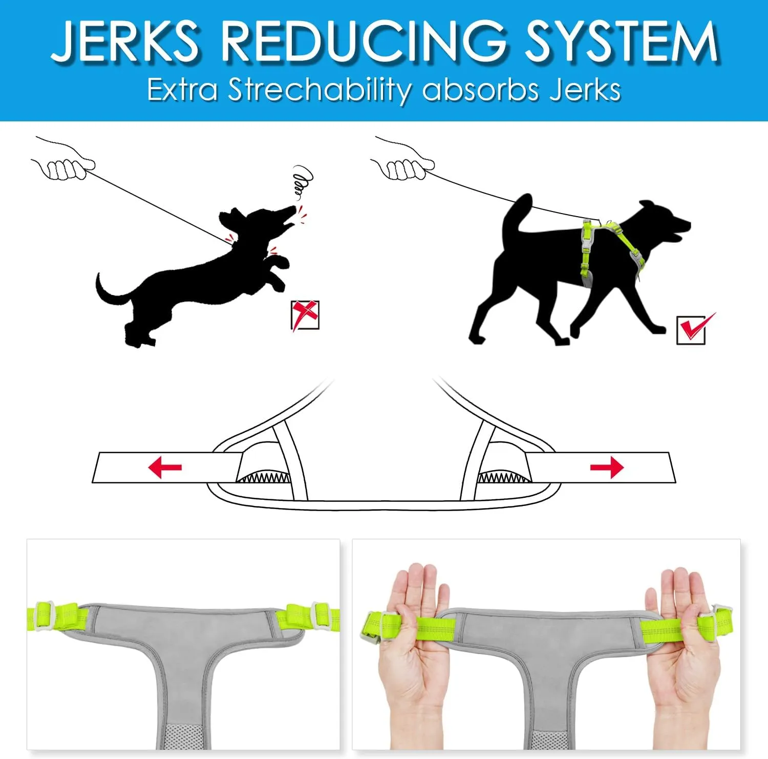 ThinkPet No Pull Harness Breathable Sport Vest with Handle-Dog Harnesses Reflective Adjustable for Medium Large Dogs