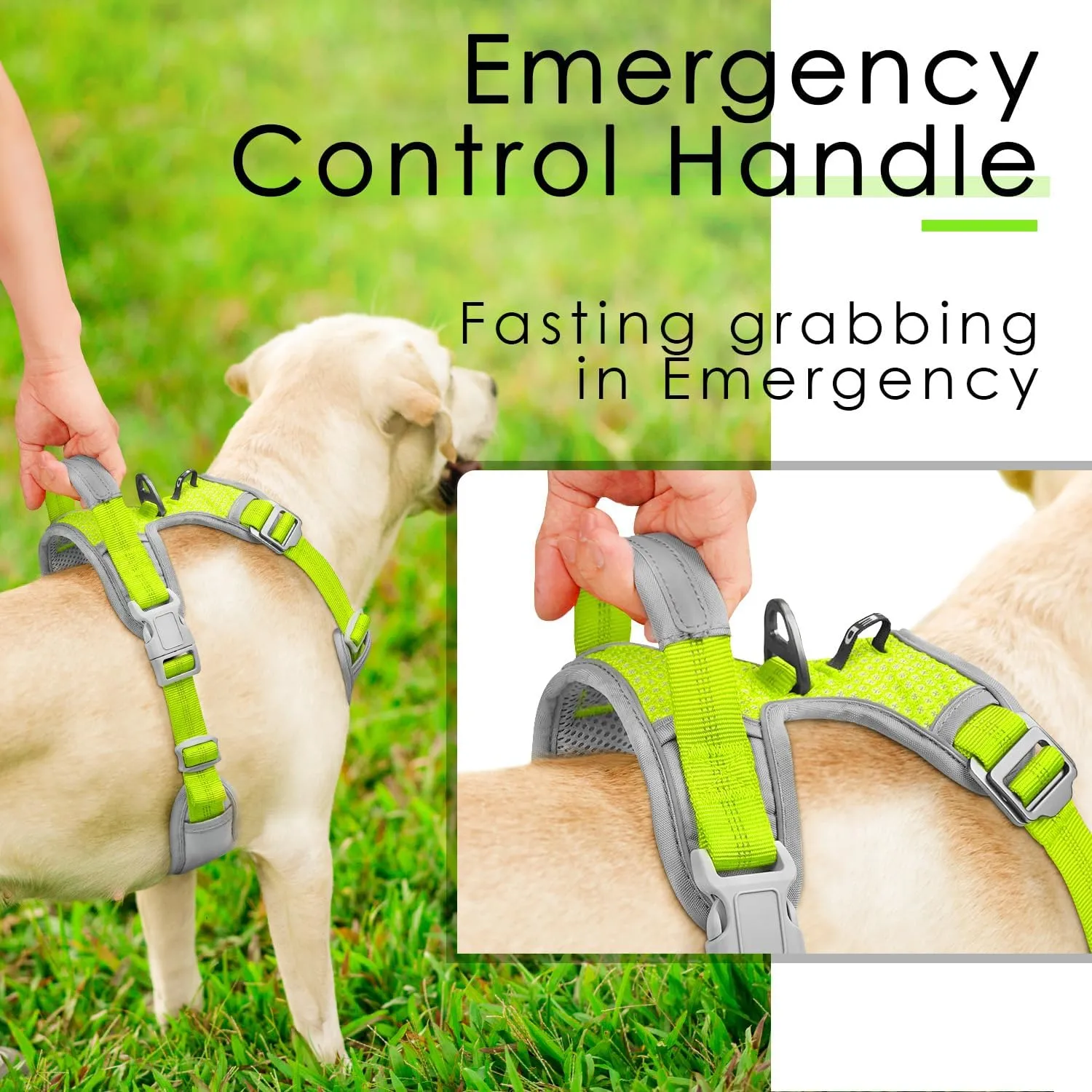 ThinkPet No Pull Harness Breathable Sport Vest with Handle-Dog Harnesses Reflective Adjustable for Medium Large Dogs