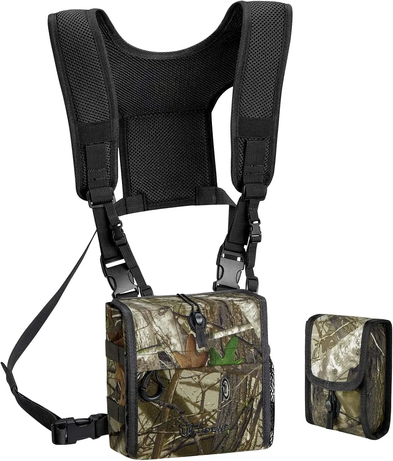 TIDEWE Bino Harness with Rangefinder Pouch & Rain Cover, Long-lasting Lightweight Portable Binocular Pack for Hunting, Hiking