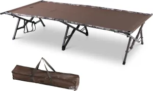 TIMBER RIDGE Folding Camping Cot for Adults,Outdoor Bed Camp Cots for Sleeping with Carry Bag，Foldable XL Hunting for Camping, Hiking, Camouflage，Home, Travel, Support up to 600lbs, Tan