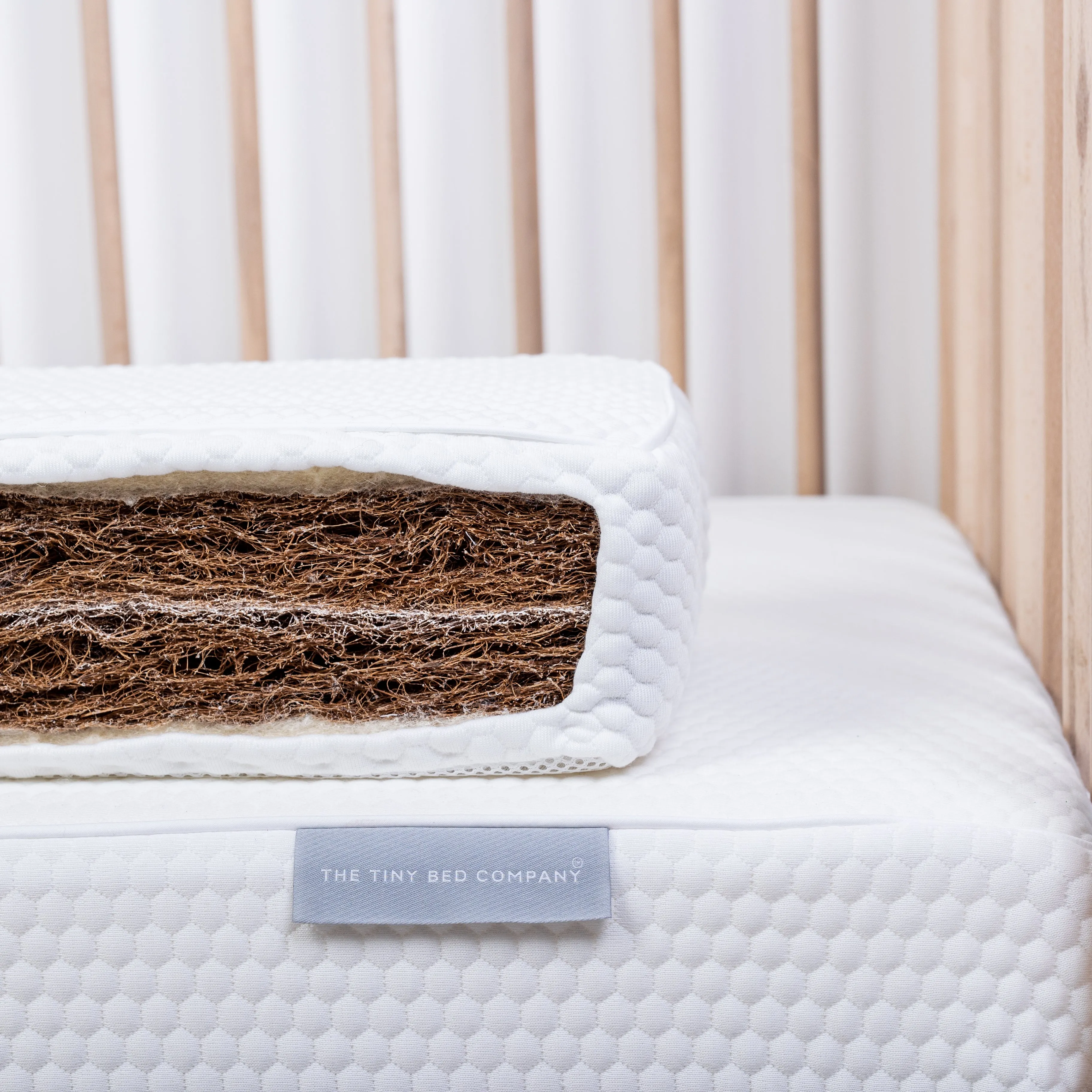 Tiny Dreamer Natural™ - Coconut Coir & 100% Wool Folding Travel Cot Mattress to fit Joie Baby Commuter Logan (100 x 69cm)
