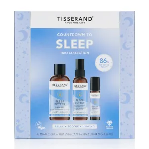 Tisserand Count Down to Sleep Trio Collection Gift Set - Lavender Essential Oil, Essential Oils for Skin, Sleep Spray - Recharge with Pure Oils - 3 Pc