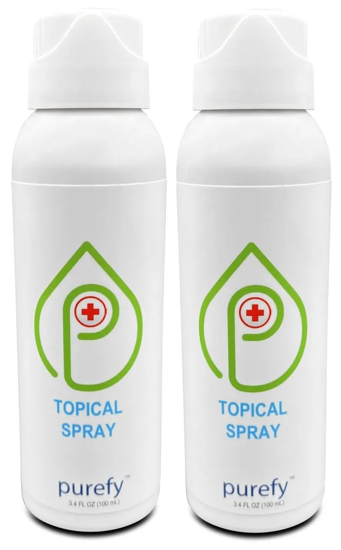 Topical Airesol Spray (3.4oz, 2pk) Soothing Face & Body Skin Spray, Purefypro Dermal HOCL Technology, Natural Skincare Support Redness, Irritations, Eyelid Bumps, Dry Skin, Athletic Itch