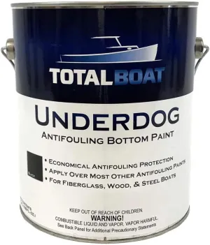TotalBoat Underdog Marine Antifouling Bottom Paint for Fiberglass, Wood and Steel Boats (Black, Gallon) 128 Fl Oz (Pack of 1), 1.00 Gallon (Pack of 1)