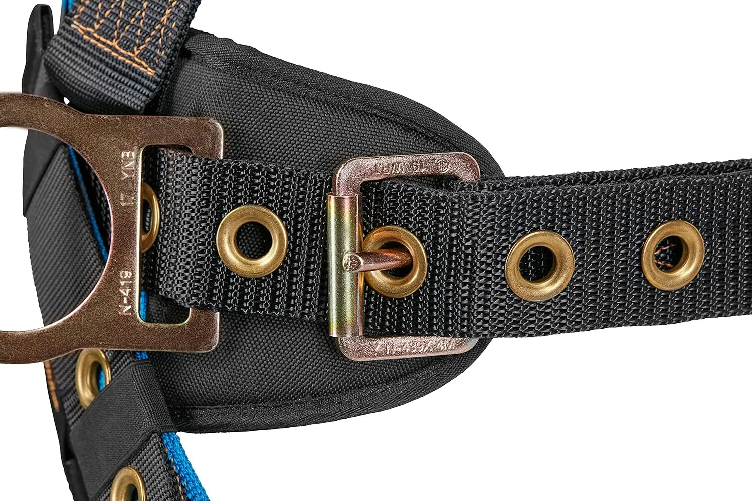 Tractel Safety Harness Construction | Comfortable And Adjustable Positioning Industrial Fall Arrest Full Body Harness | OSHA ANSI CSA Approved | TracX EBD95/X | Blue/Black | Medium