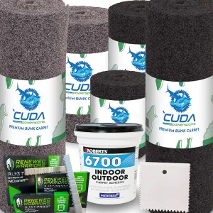 Trailer Hardware Kit-Cuda Boat Trailer Bunk Carpet 24 Inch Wide-PREMIUM30-Charcoal 24" x 25Ft-No Kit-Carpet Only-Boat Trailer Accessories Waterproof Premium Kit30
