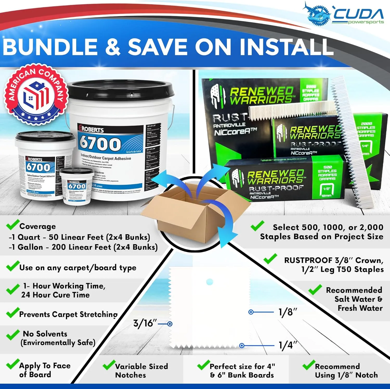 Trailer Hardware Kit-Cuda Boat Trailer Bunk Carpet 24 Inch Wide-PREMIUM30-Charcoal 24" x 25Ft-No Kit-Carpet Only-Boat Trailer Accessories Waterproof Premium Kit30