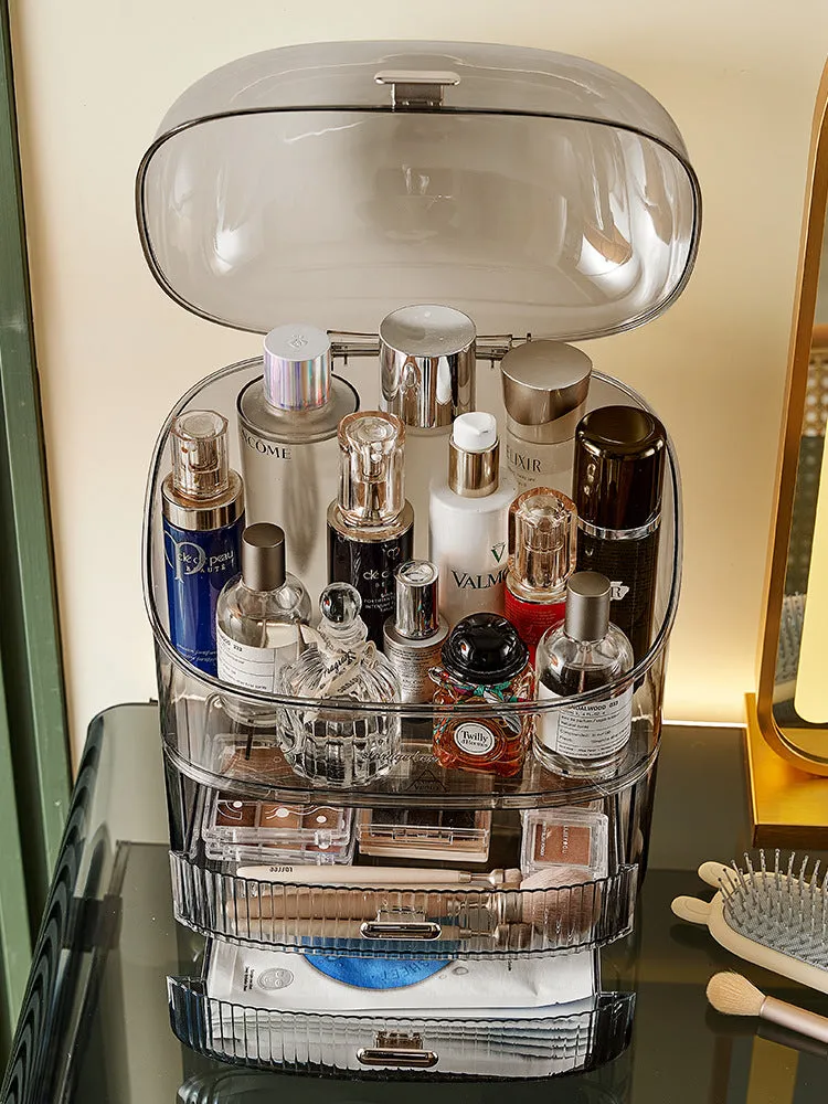 Transparent cosmetics storage box home bedroom dressing table jewelry storage box skin care products storage rack