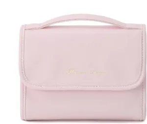 Travel Cosmetic Bag for Women, Foldable Toiletry Bag with 3 Removable Pockets, Small Waterproof Makeup Organizer Bag for Brushes, Cosmetics, Accessories, Toiletries, Pink