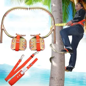 Tree Climbing Gear, Electrician's Foot Buckle,Non-Slip Pole Climbing Spikes with Safety Harness,250Model
