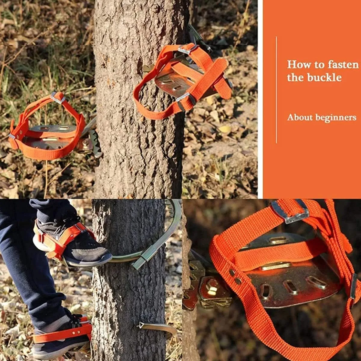 Tree Climbing Gear, Electrician's Foot Buckle,Non-Slip Pole Climbing Spikes with Safety Harness,250Model