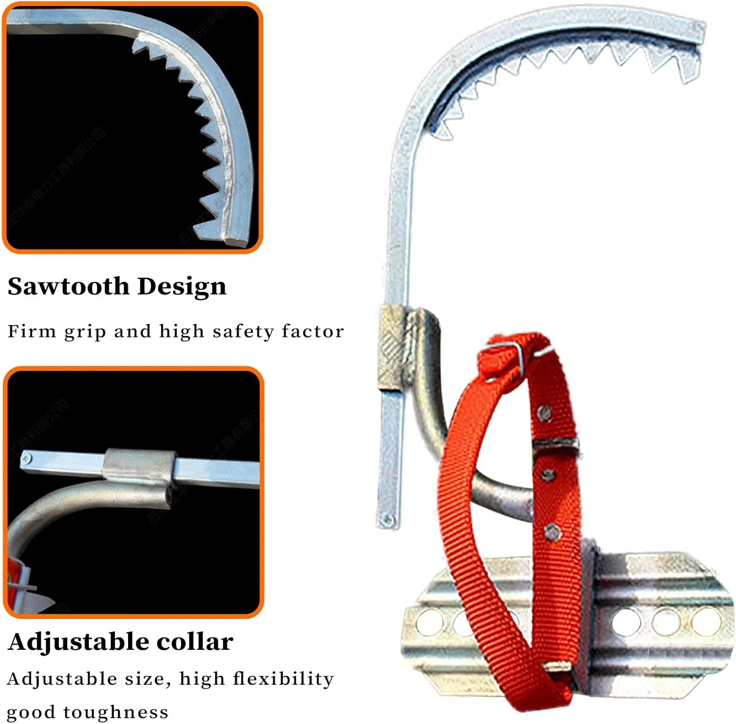 Tree Climbing Spike Set Adjustable Climbing Spikes and Harness Pedal Tool for Climbing Hunting Fruit Picking Cutting Tree, Tree Work(Size:Model 350)