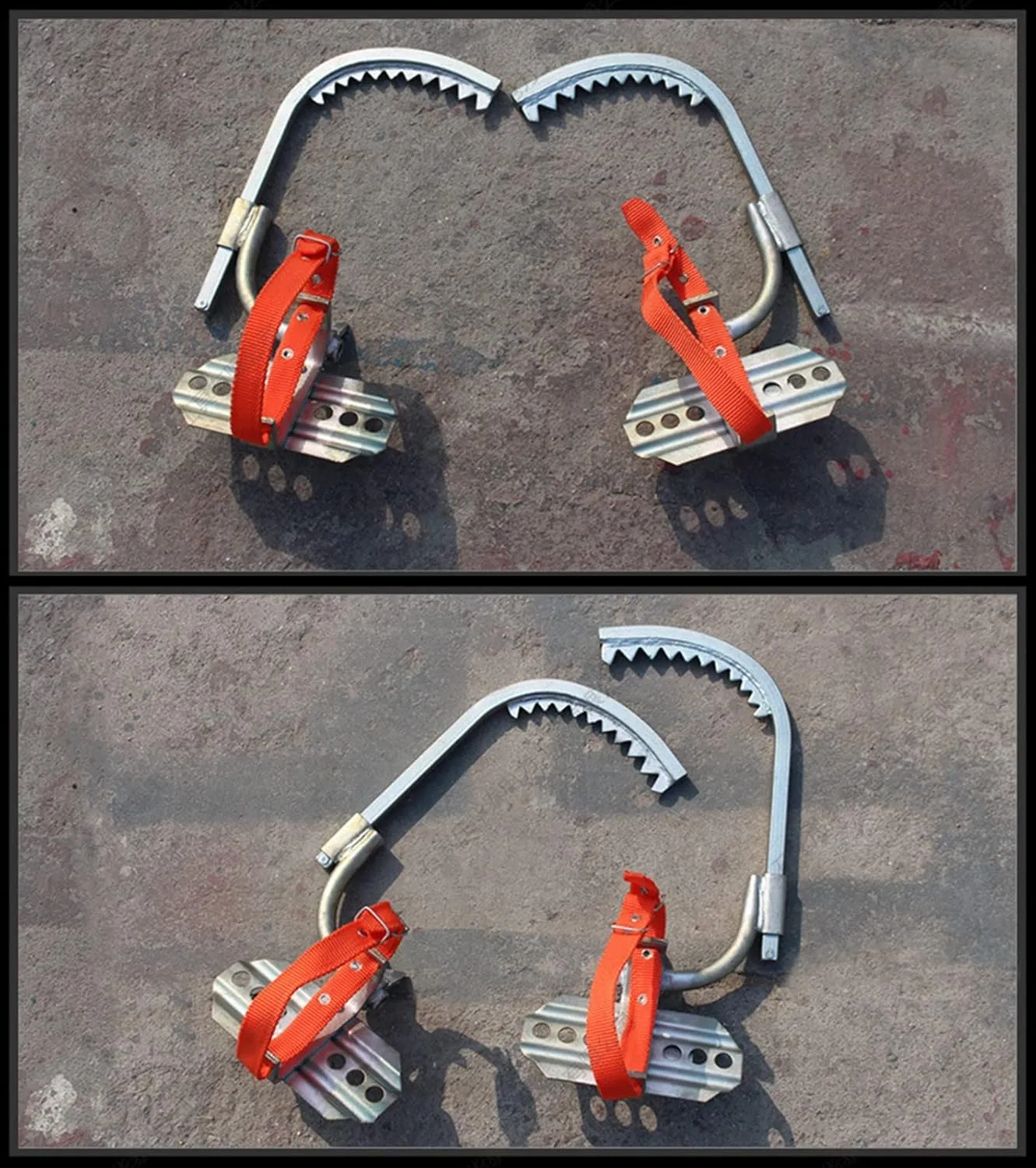 Tree Climbing Spike Set Adjustable Climbing Spikes and Harness Pedal Tool for Climbing Hunting Fruit Picking Cutting Tree, Tree Work(Size:Model 350)
