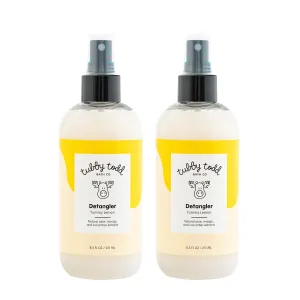 TUBBY TODD Hair Detangler Spray for Kids - Hair Detangling Spray with Baobab & Coconut Oil - Gentle & Moisturizing Kids Hair Detangler Spray - 8.5oz, 2 Pack - Lemon Crème