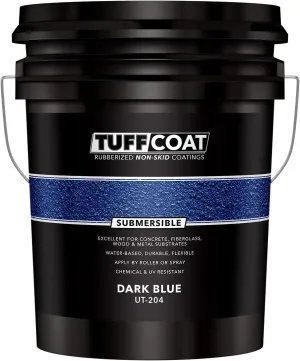 Tuff Coat UT-204 Dark Blue - 5 Gallon: Submersible, Water-Based, Rubberized Non-Skid Coating