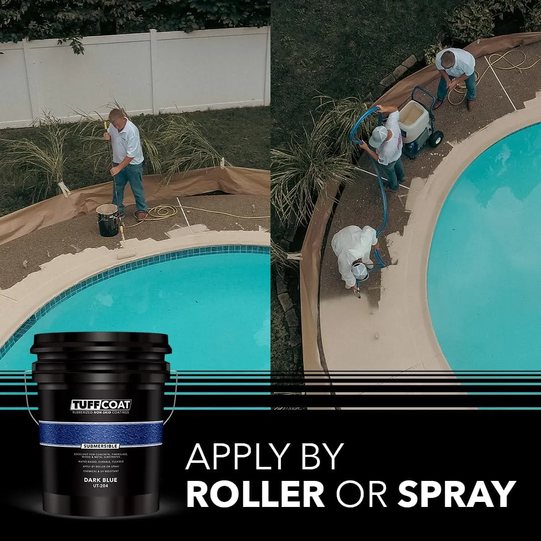 Tuff Coat UT-204 Dark Blue - 5 Gallon: Submersible, Water-Based, Rubberized Non-Skid Coating