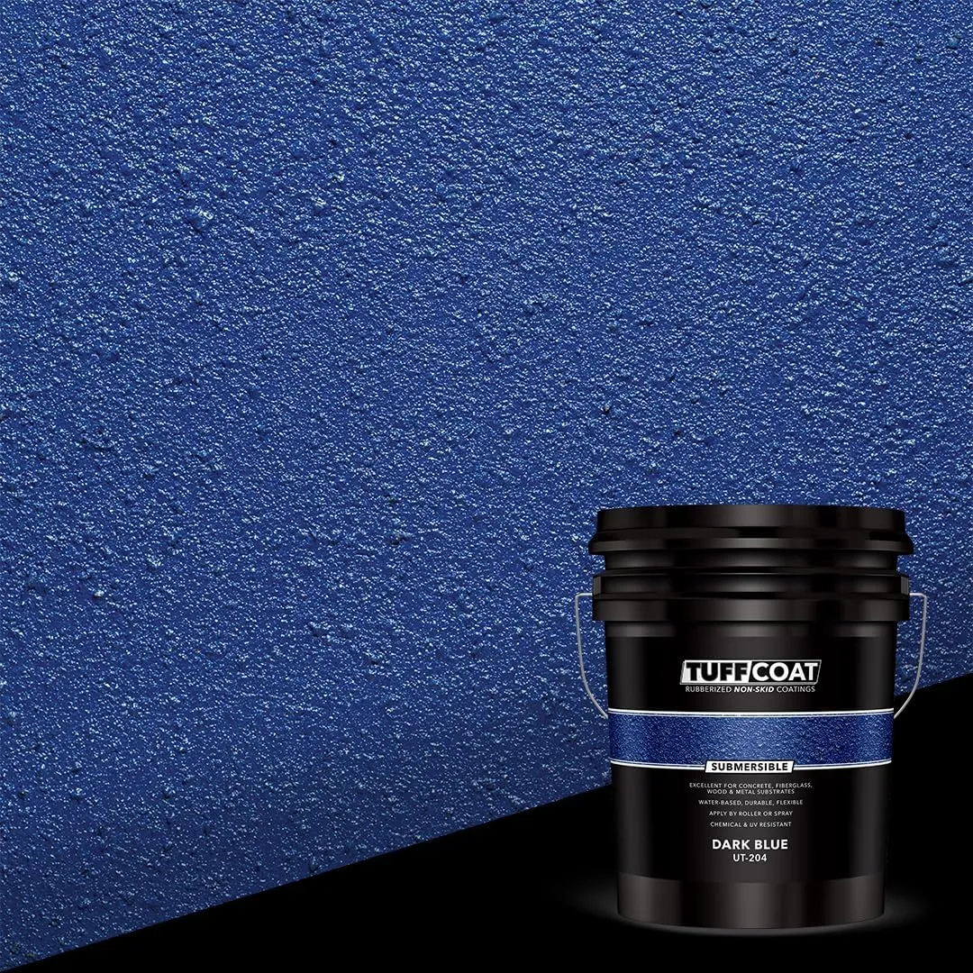 Tuff Coat UT-204 Dark Blue - 5 Gallon: Submersible, Water-Based, Rubberized Non-Skid Coating