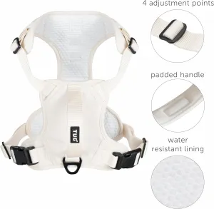 TUG Dog Harness with 2 Leash Connection Points | Adjustable, Padded, Lightweight | Handle on Back | No-Pull Front Clip (Large, Cream)