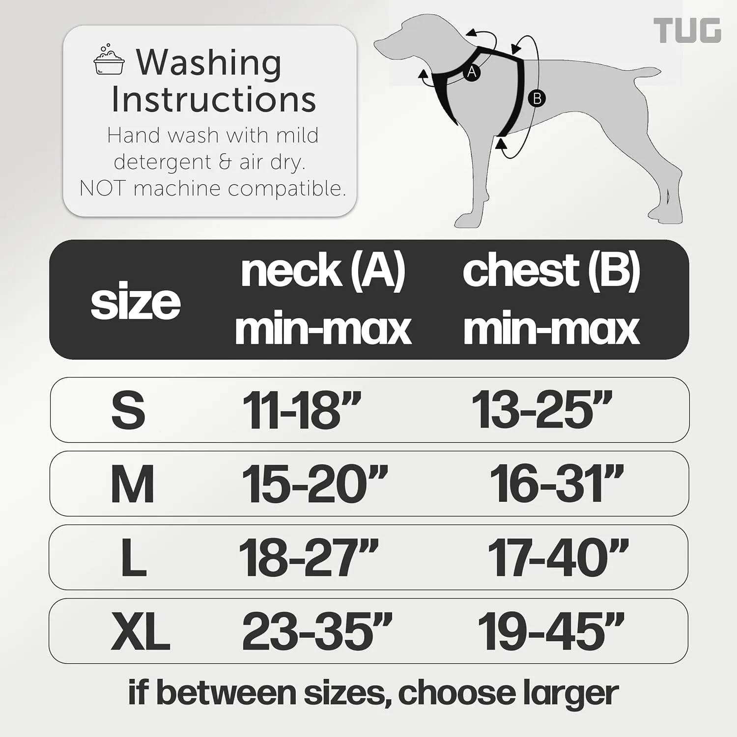 TUG Dog Harness with 2 Leash Connection Points | Adjustable, Padded, Lightweight | Handle on Back | No-Pull Front Clip (Large, Cream)