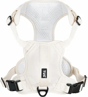 TUG Dog Harness with 2 Leash Connection Points | Adjustable, Padded, Lightweight | Handle on Back | No-Pull Front Clip (XL, Cream)
