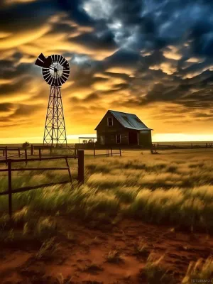 TUTUMAY21 Beauty Farm Windmill Diamond Painting Kits, Landscape Windmill Diamond Art for Adults, for Home Wall Decor Bedroom Decor or Gifts 12x16inch