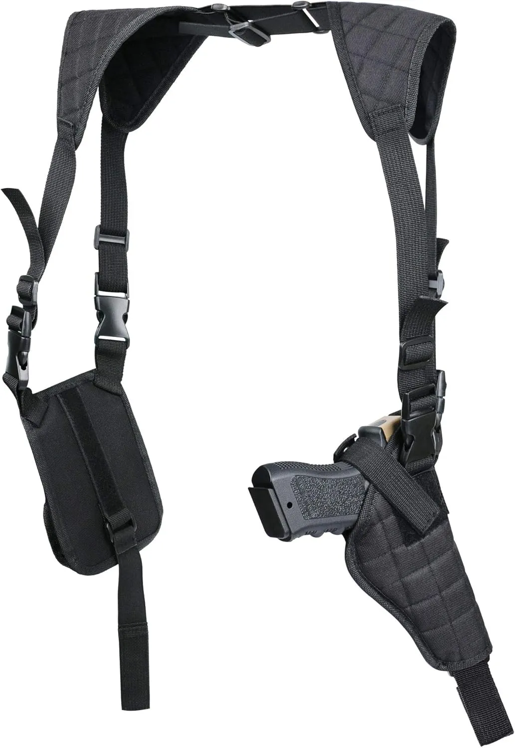 Twod Concealed Carry Shoulder Holster Nylon Cross Harness Vertical Shoulder Holster Adjustable for Most Handguns or Pistol
