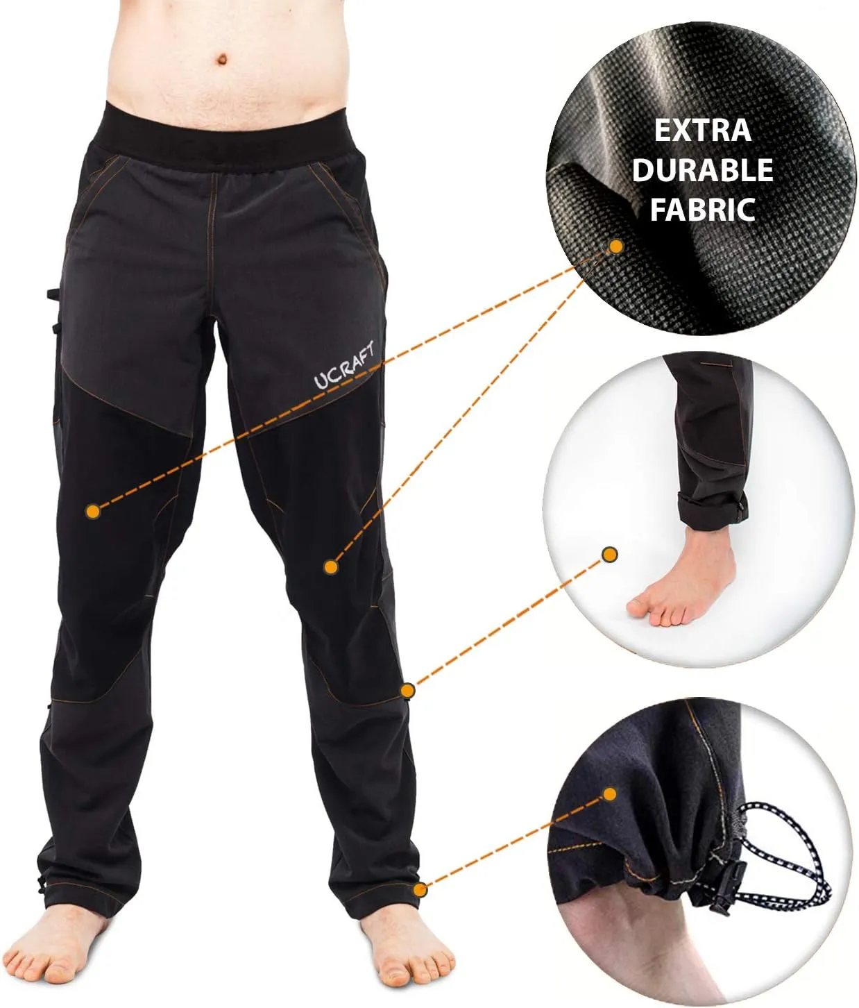Ucraft - Anti-Gravity Climbing and Bouldering Unisex Pants, 5 Pockets, 5 Fabrics