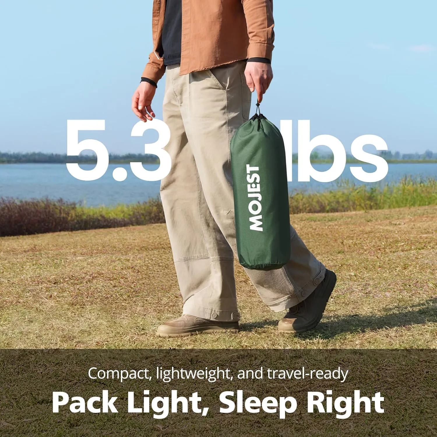 Ultralight Camping Cot for Adults, Portable Folding Camping Bed, Supports 350 lbs - Lightweight for Travel, Camping, Hiking, Backpacking, Mountaineering, Dark Green