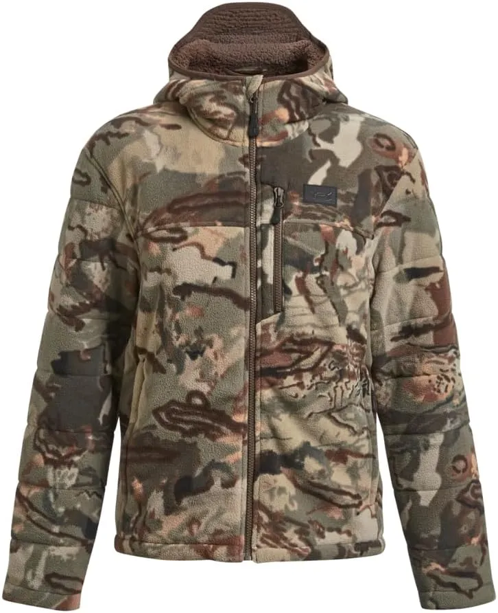 Under Armour Women's Rut Windproof Jacket | Silent Microfleece with Scent Control | Camo Jacket for Women | Sherpa Lining