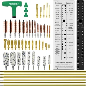 Universal Gun Cleaning Kit Compact Pack for Handgun Pistol Rifle Airgun Shotgun Cleaning Tools fits 4.5mm to 12Ga Including .22 5.56mm 9mm and The Most Popular calibers