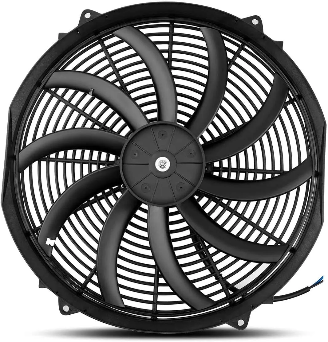 Upgraded 130 Watt Motor 12 Volt Electric Engine Radiator Cooling Fan 32-248'F Adjustable Temperature Thermostat Controller Relay Wiring Harness Kit Automotive Car Truck (17" Inch)