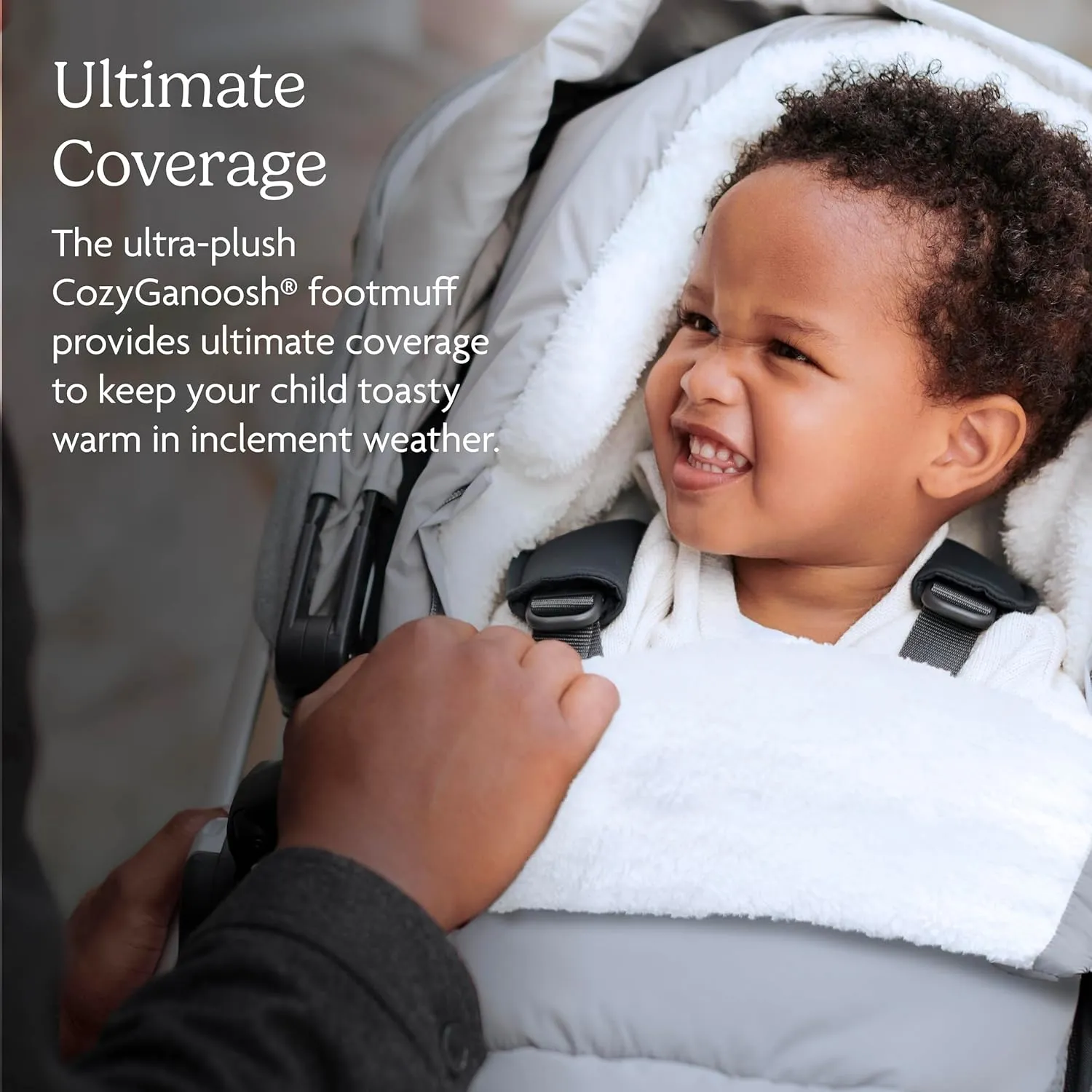 UPPAbaby CozyGanoosh Footmuff - Easily Attaches to UPPAbaby Strollers   RumbleSeat - Ultra-Plush, Weather-Proof - Winter Stroller Cover - Callum (Stone Blue)