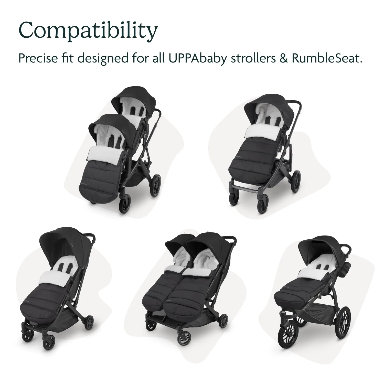 UPPAbaby CozyGanoosh Footmuff - Easily Attaches to UPPAbaby Strollers   RumbleSeat - Ultra-Plush, Weather-Proof - Winter Stroller Cover - Callum (Stone Blue)