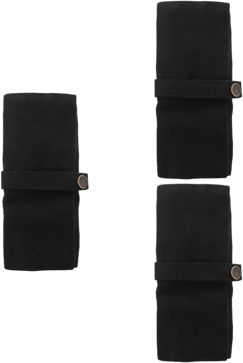VALICLUD 3pcs Watch Storage Bag Stationery Bag Clear Display Case Storage Bags Vacuum Seal Watch Luggage Travel Minis Cable Smart Watch Headphones Case Carry Sealer Kit Black Canvas