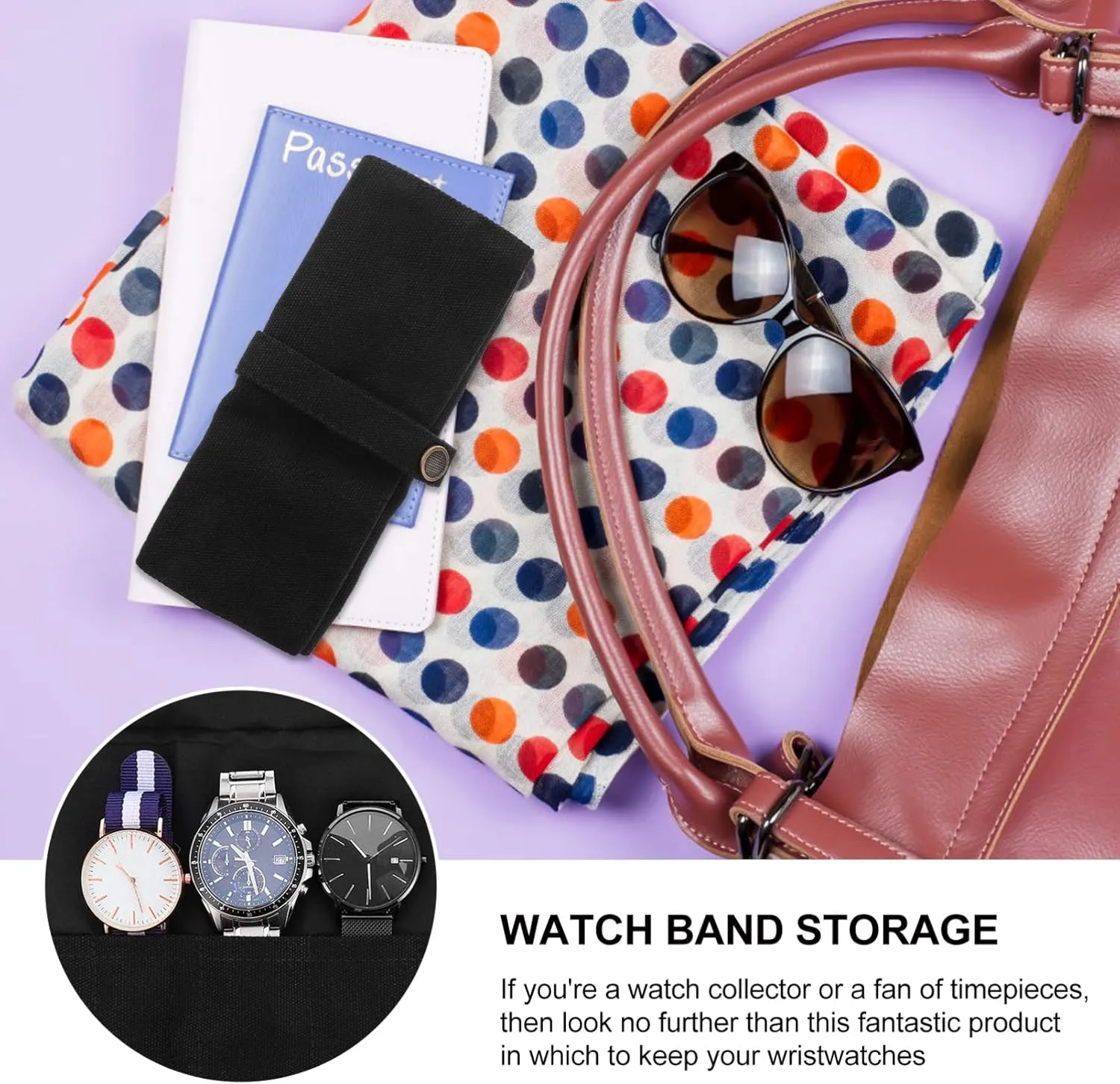 VALICLUD 3pcs Watch Storage Bag Stationery Bag Clear Display Case Storage Bags Vacuum Seal Watch Luggage Travel Minis Cable Smart Watch Headphones Case Carry Sealer Kit Black Canvas
