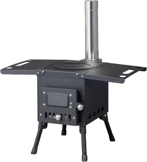 Vasitelan Portable Wood Burning Stove, Outdoor Camping Tent Stove Hot Tent Stove with Extended Chimney Pipes for Cooking Heating BBQ