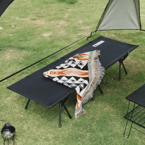 Versatile Folding Dual Height Options Camping Cot (Black)
