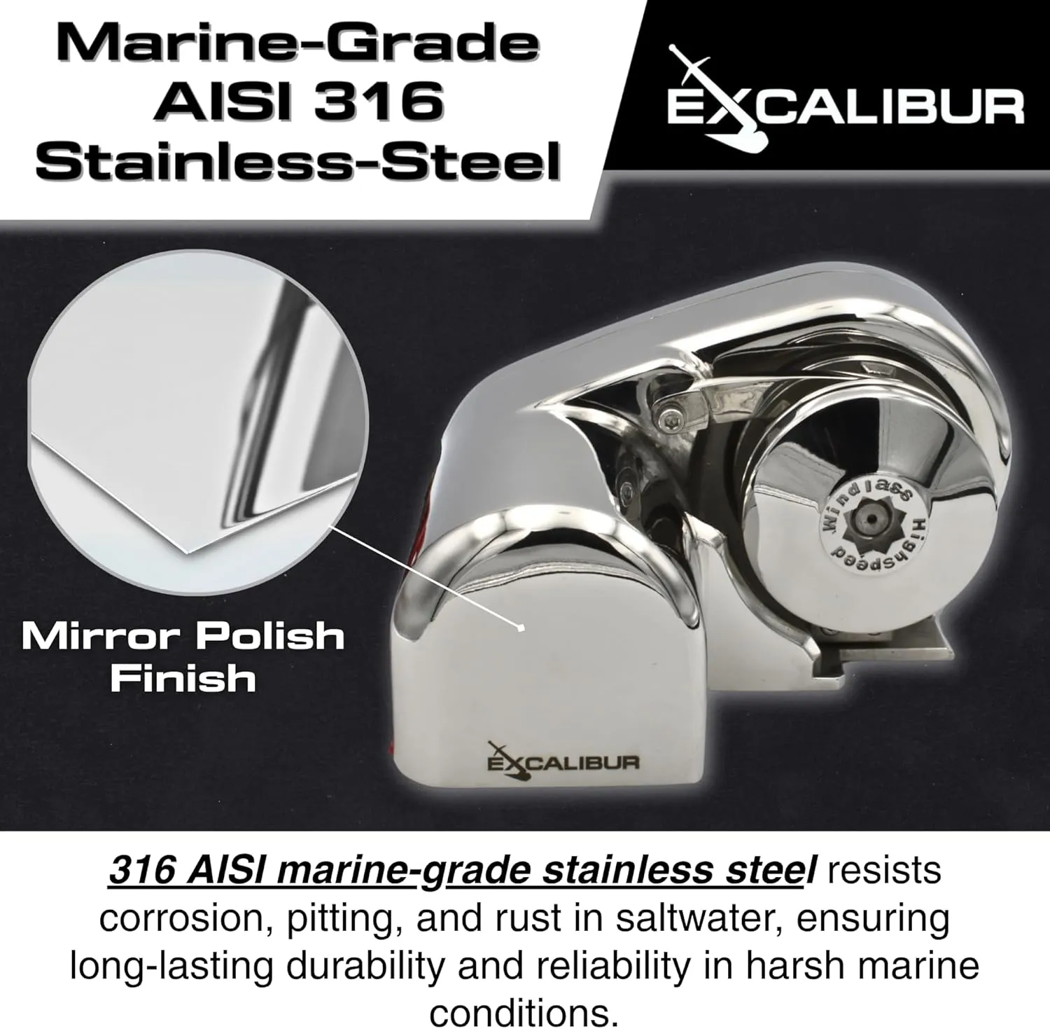 Vertical or Horizontal Windlass Anchor Systems - 600W-900W, 12V DC, 992-1452 lbs Pulling Power, 316 Stainless Steel Housing, Chain 1/4 Inch HT G4 and Rope 1/2 Inch, for Boats Up to 40 FT