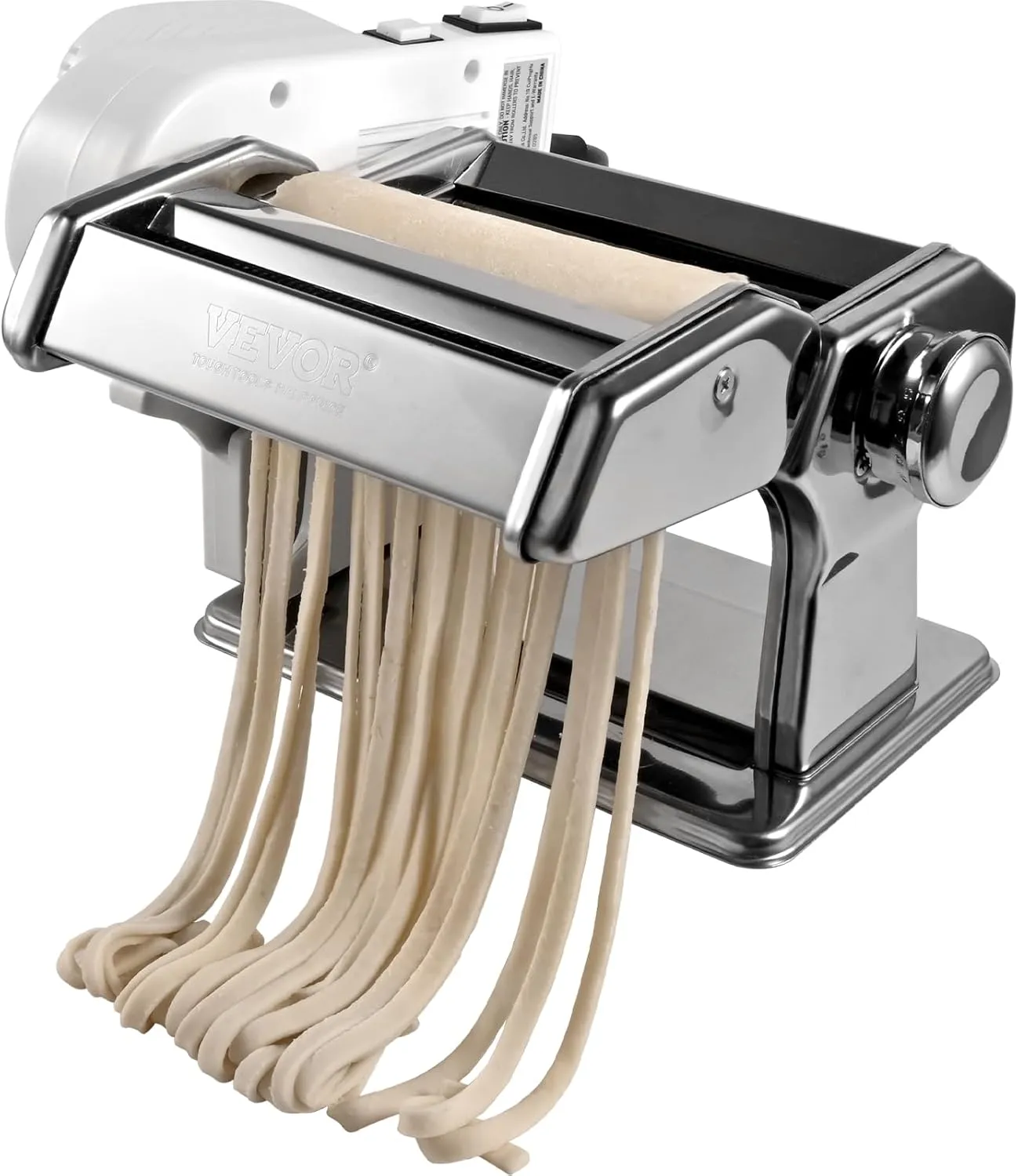 VEVOR Electric Pasta Maker Machine, 9 Adjustable Thickness Settings Noodles Maker, Stainless Steel Noodle Rollers and Cutter, Pasta Making Kitchen Tool Kit, Perfect for Spaghetti, Fettuccini, Lasagna