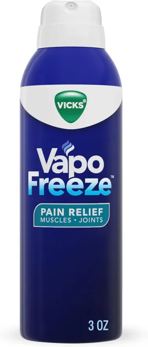 Vicks VapoFreeze Menthol Pain Relieving Spray 3oz, for Muscles & Joint Pain Associated with Arthritis, Simple Backaches, Strains, Sprains, Bruises, Vicks Vapors, Penetrating Formula