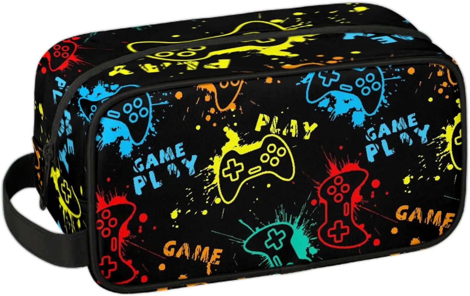 Video Game Kids Toiletry Bag for Boys - Waterproof Toiletries Hanging Wash Bags for Girls - Dopp Kit Shaving Makeup Pouch Travel Accessories Organizer