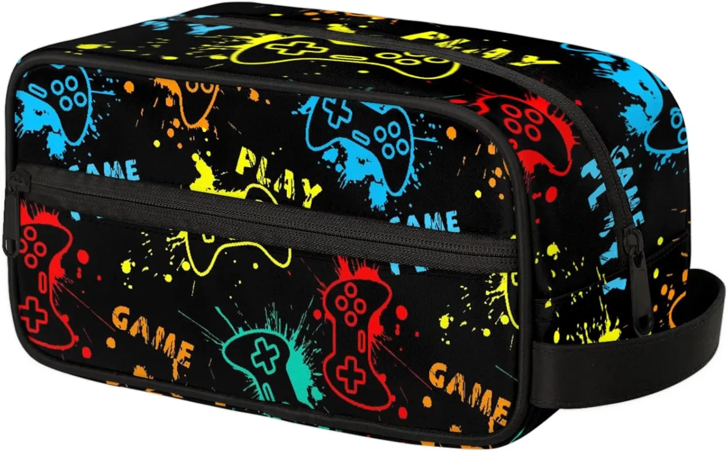 Video Game Kids Toiletry Bag for Boys - Waterproof Toiletries Hanging Wash Bags for Girls - Dopp Kit Shaving Makeup Pouch Travel Accessories Organizer