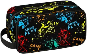 Video Game Kids Toiletry Bag for Boys - Waterproof Toiletries Hanging Wash Bags for Girls - Dopp Kit Shaving Makeup Pouch Travel Accessories Organizer