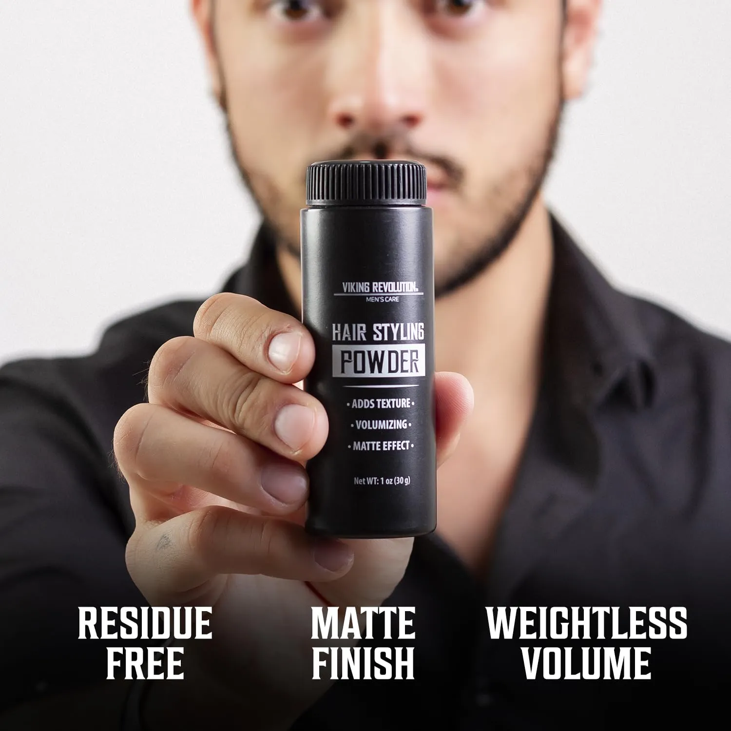 Viking Revolution Sea Salt Spray for Hair Men (8fl oz), Hydrating Hair Oil for Men with Vitamin E (3.38fl oz) and Hair Styling Powder for Men (1oz) - Men Hair Styling Texturizing Kit