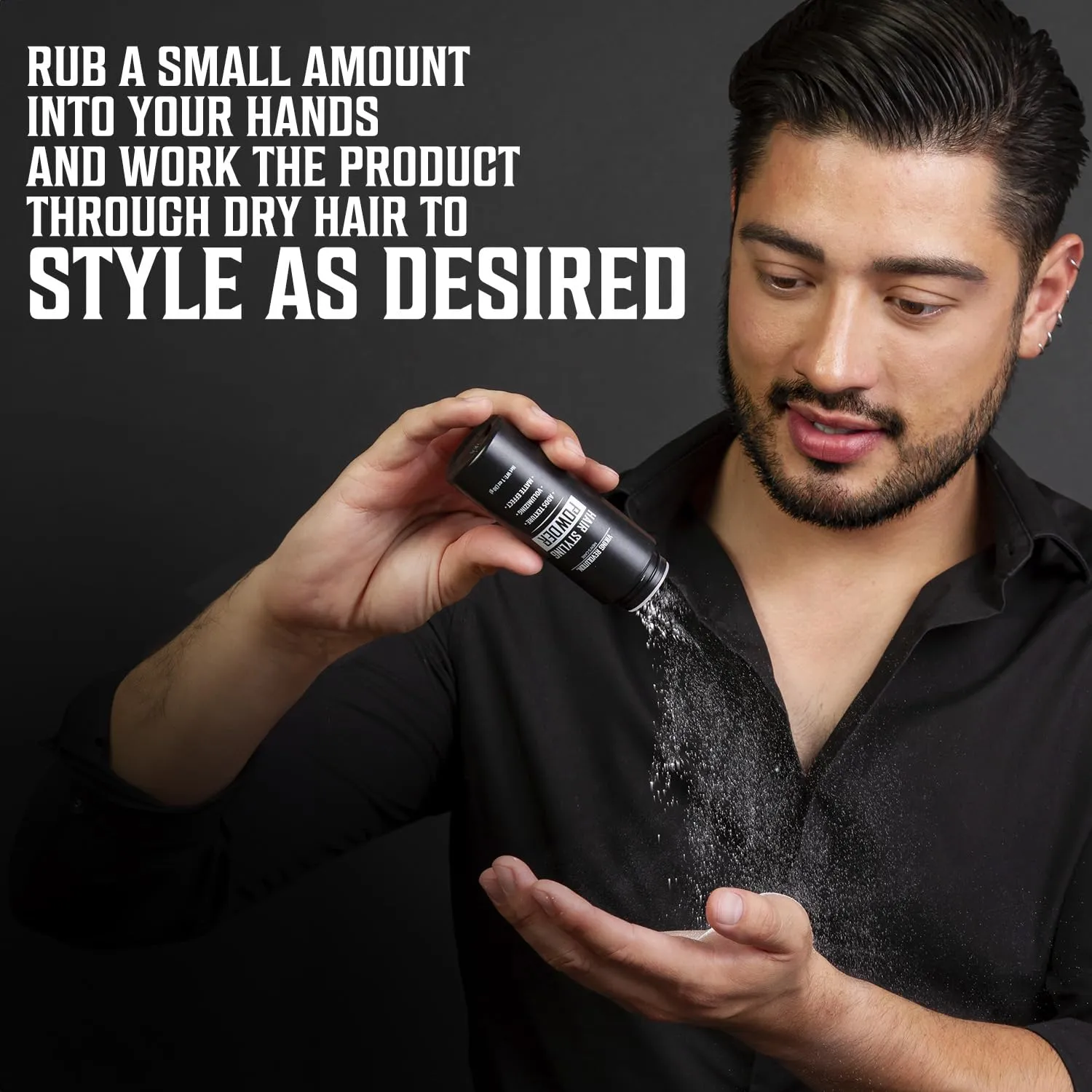 Viking Revolution Sea Salt Spray for Hair Men (8fl oz), Hydrating Hair Oil for Men with Vitamin E (3.38fl oz) and Hair Styling Powder for Men (1oz) - Men Hair Styling Texturizing Kit