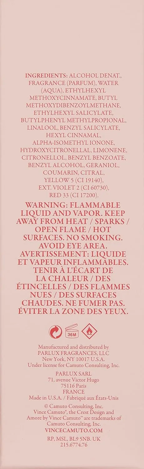 Vince Camuto Amore Eau de Parfum Spray Perfume for Women, Floriental Fruity Scent, Notes of Sparkling Clementine Ice, Bergamot, & Sandalwood, Long Lasting, Sensual Fragrance