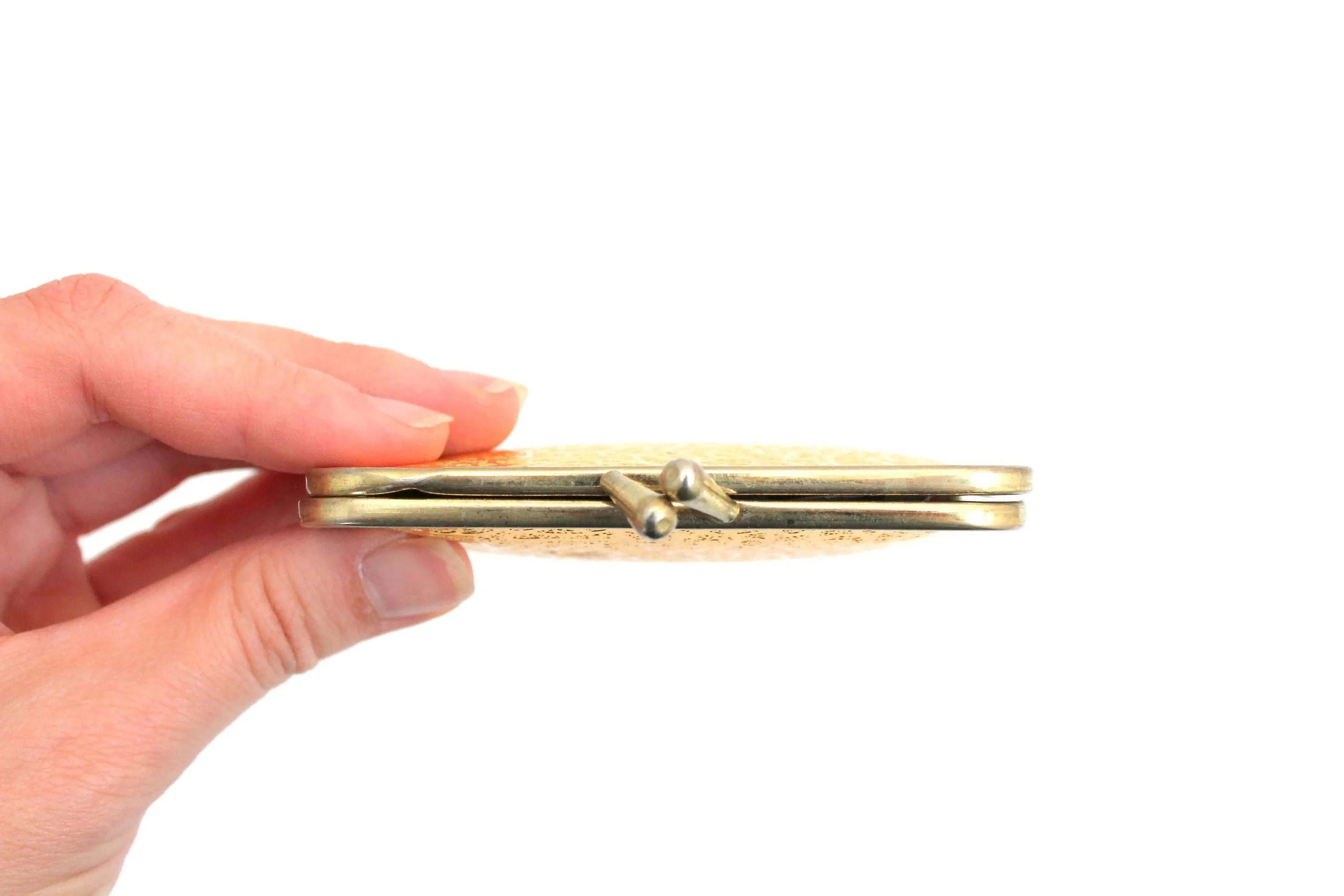 Vintage Gold Coin Purse Compact Travel Sewing Kit with Accessories